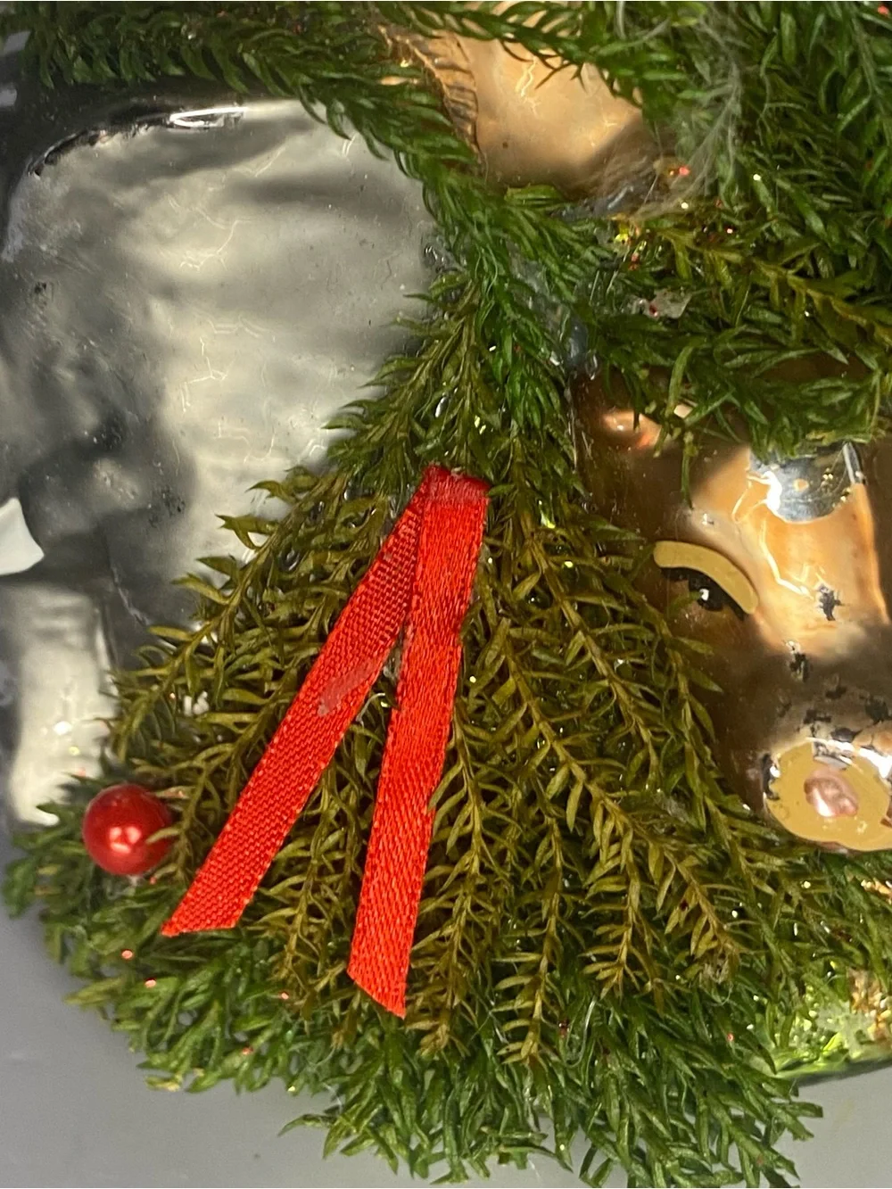 Vintage Blown Glass Bombay Safari/Jungle Animal Holiday Tree Ornament - Green
